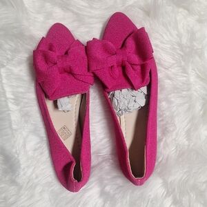 Elegant Pink Bow Flats NWOT